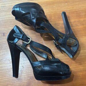 🆕 Stuart Weitzman Black Strappy Platform Heels